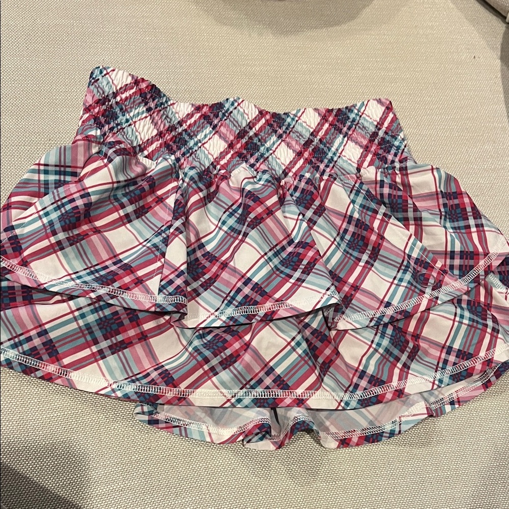 The Bubble Womens Skirt Ruffle Preppy Pickleball Golf Tennis pinkteal plaid